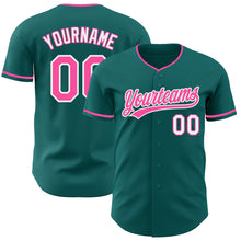 Laden Sie das Bild in den Galerie-Viewer, Custom Teal Pink-White Authentic Baseball Jersey
