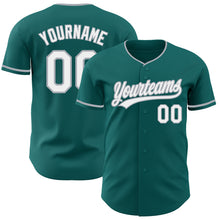 Загрузить изображение в средство просмотра галереи, Custom Teal White-Gray Authentic Baseball Jersey
