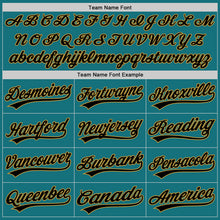 Charger l'image dans la galerie, Custom Teal Black-Old Gold Authentic Baseball Jersey
