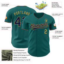 Charger l'image dans la galerie, Custom Teal Navy-Old Gold Authentic Baseball Jersey
