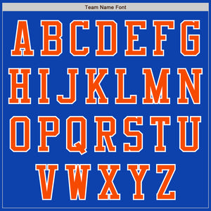 Custom Thunder Blue Orange-White Authentic Baseball Jersey
