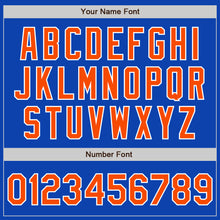Charger l&#39;image dans la galerie, Custom Thunder Blue Orange-White Authentic Baseball Jersey
