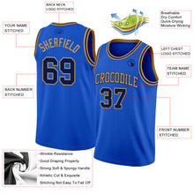 Charger l&#39;image dans la galerie, Custom Thunder Blue Navy-Old Gold Authentic Basketball Jersey
