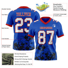 Load image into Gallery viewer, Custom Thunder Blue White Black-Red Splash Mesh Authentic Football Jersey
