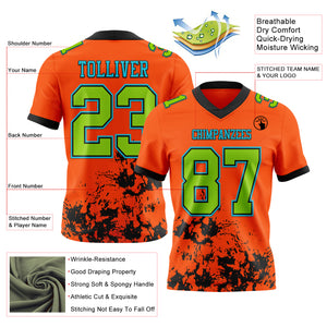 Custom Thunder Blue White Black-Red Splash Mesh Authentic Football Jersey