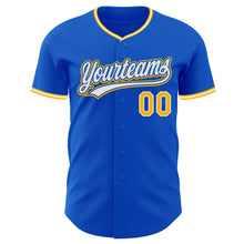 Загрузить изображение в средство просмотра галереи, Custom Thunder Blue Gold-White Authentic Baseball Jersey
