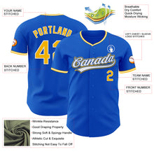 Загрузить изображение в средство просмотра галереи, Custom Thunder Blue Gold-White Authentic Baseball Jersey
