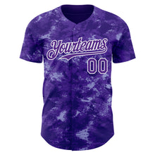 Загрузить изображение в средство просмотра галереи, Custom Tie Dye Purple-White 3D Authentic Baseball Jersey
