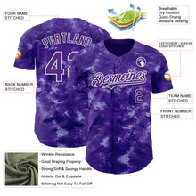 Загрузить изображение в средство просмотра галереи, Custom Tie Dye Purple-White 3D Authentic Baseball Jersey
