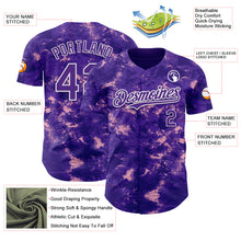 Laden Sie das Bild in den Galerie-Viewer, Custom Tie Dye Purple-White 3D Authentic Baseball Jersey
