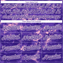 Laden Sie das Bild in den Galerie-Viewer, Custom Tie Dye Purple-White 3D Authentic Baseball Jersey

