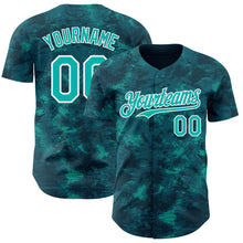 Загрузить изображение в средство просмотра галереи, Custom Tie Dye Aqua-White 3D Authentic Baseball Jersey
