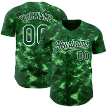 Laden Sie das Bild in den Galerie-Viewer, Custom Tie Dye Green-White 3D Authentic Baseball Jersey
