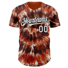 Laden Sie das Bild in den Galerie-Viewer, Custom Tie Dye White-Black Shibori Pattern Authentic Baseball Jersey
