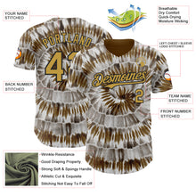 Load image into Gallery viewer, Custom Tie Dye Old Gold-Black Shibori Pattern Authentic Baseball Jersey
