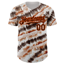 Laden Sie das Bild in den Galerie-Viewer, Custom Tie Dye Brown-Orange Shibori Pattern Authentic Baseball Jersey

