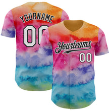 Load image into Gallery viewer, Custom Tie Dye White-Black Shibori Pattern Authentic Baseball Jersey
