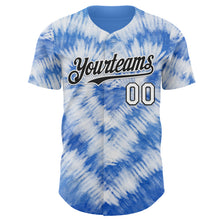 Load image into Gallery viewer, Custom Tie Dye White-Black Shibori Pattern Authentic Baseball Jersey
