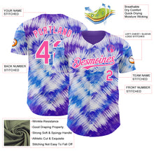 Load image into Gallery viewer, Custom Tie Dye Pink-White Shibori Pattern Authentic Baseball Jersey

