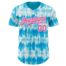 Load image into Gallery viewer, Custom Tie Dye Pink-White Shibori Pattern Authentic Baseball Jersey
