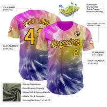 Load image into Gallery viewer, Custom Tie Dye Gold-Black Shibori Pattern Authentic Baseball Jersey
