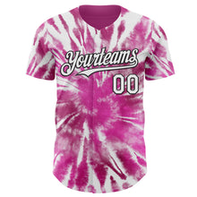 Laden Sie das Bild in den Galerie-Viewer, Custom Tie Dye White-Black Shibori Pattern Authentic Baseball Jersey
