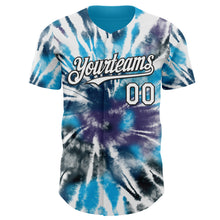 Laden Sie das Bild in den Galerie-Viewer, Custom Tie Dye White-Black Shibori Pattern Authentic Baseball Jersey
