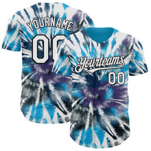 Laden Sie das Bild in den Galerie-Viewer, Custom Tie Dye White-Black Shibori Pattern Authentic Baseball Jersey
