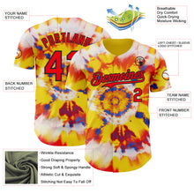 Load image into Gallery viewer, Custom Tie Dye Fire Red-Black Shibori Pattern Authentic Baseball Jersey
