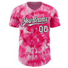 Laden Sie das Bild in den Galerie-Viewer, Custom Tie Dye White-Black Shibori Pattern Authentic Baseball Jersey
