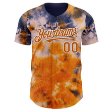 Charger l'image dans la galerie, Custom Tie Dye Texas Orange-White Shibori Pattern Authentic Baseball Jersey

