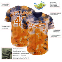 Charger l'image dans la galerie, Custom Tie Dye Texas Orange-White Shibori Pattern Authentic Baseball Jersey
