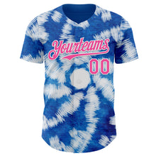 Load image into Gallery viewer, Custom Tie Dye Pink-White Shibori Pattern Authentic Baseball Jersey
