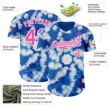 Load image into Gallery viewer, Custom Tie Dye Pink-White Shibori Pattern Authentic Baseball Jersey
