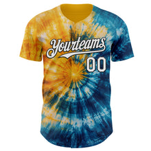 Laden Sie das Bild in den Galerie-Viewer, Custom Tie Dye White-Black Shibori Pattern Authentic Baseball Jersey
