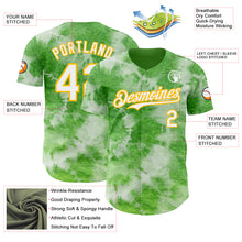 Laden Sie das Bild in den Galerie-Viewer, Custom Tie Dye White-Gold Shibori Pattern Authentic Baseball Jersey
