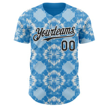 Load image into Gallery viewer, Custom Tie Dye Black-White Shibori Pattern Authentic Baseball Jersey
