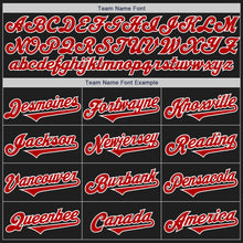 Load image into Gallery viewer, Custom Black Red-White Authentic Two Tone Baseball Jersey
