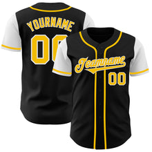 Laden Sie das Bild in den Galerie-Viewer, Custom Black Gold-White Authentic Two Tone Baseball Jersey
