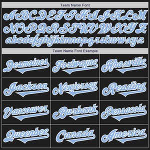 Custom Black Light Blue-White Authentic Two Tone Baseball Jersey