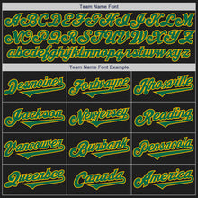 Laden Sie das Bild in den Galerie-Viewer, Custom Black Kelly Green-Gold Authentic Two Tone Baseball Jersey
