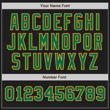 Laden Sie das Bild in den Galerie-Viewer, Custom Black Kelly Green-Gold Authentic Two Tone Baseball Jersey

