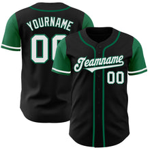 Загрузить изображение в средство просмотра галереи, Custom Black White-Kelly Green Authentic Two Tone Baseball Jersey
