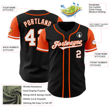 Laden Sie das Bild in den Galerie-Viewer, Custom Black White-Orange Authentic Two Tone Baseball Jersey
