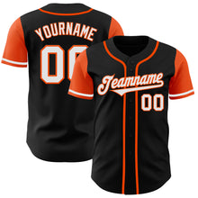 Laden Sie das Bild in den Galerie-Viewer, Custom Black White-Orange Authentic Two Tone Baseball Jersey
