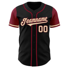 Load image into Gallery viewer, Custom Black Cream-Crimson Authentic Two Tone Baseball Jersey
