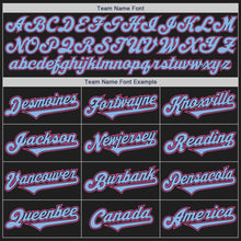 Load image into Gallery viewer, Custom Black Light Blue-Pink Authentic Two Tone Baseball Jersey
