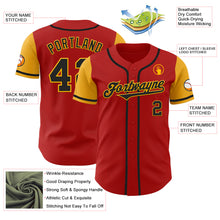 Charger l&#39;image dans la galerie, Custom Red Black-Gold Authentic Two Tone Baseball Jersey
