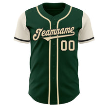 Load image into Gallery viewer, Custom Green Cream-Black Authentic Two Tone Baseball Jersey
