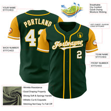 Load image into Gallery viewer, Custom Green White-Gold Authentic Two Tone Baseball Jersey

